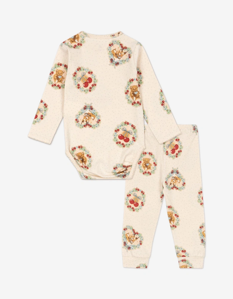 Konges Sløjd Baby Deer Diary Bodysuit Set in Ivory