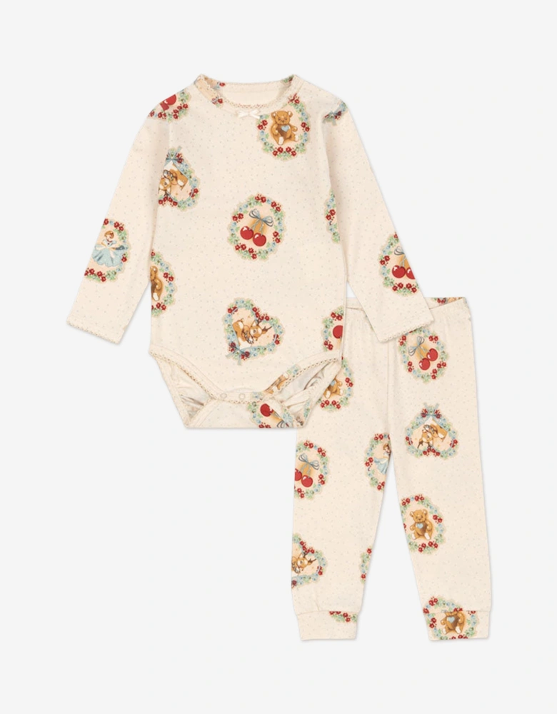 Konges Sløjd Baby Deer Diary Bodysuit Set in Ivory