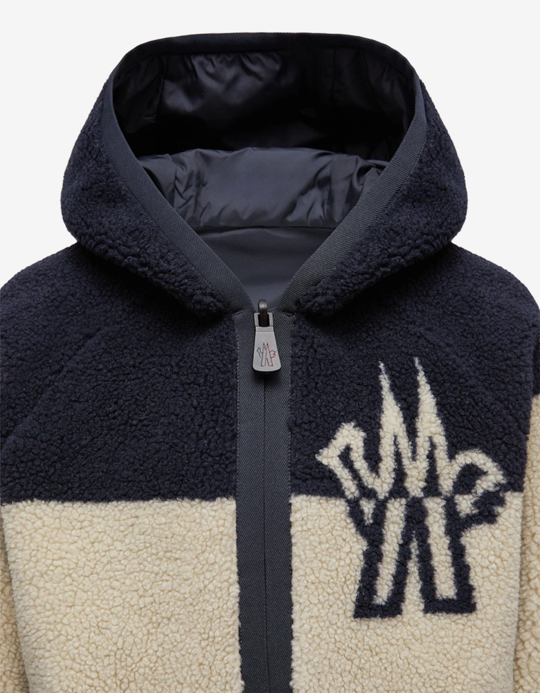 Enfant Kids Grenoble Reversible Zip Up Cardigan in Ivory