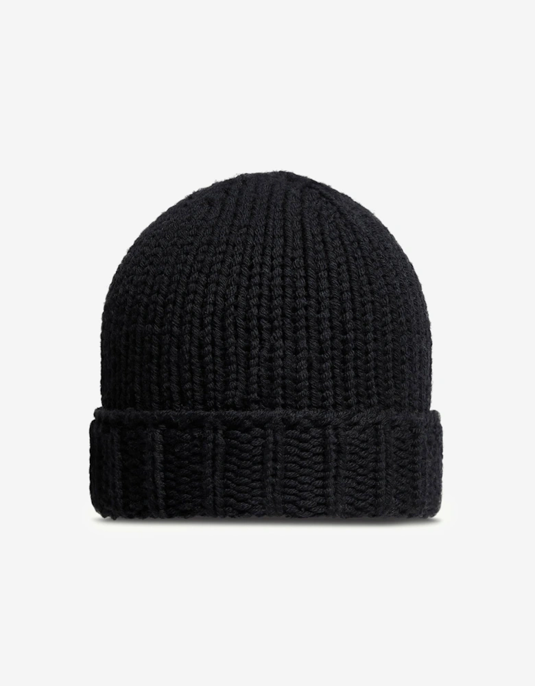 Enfant Girls Wool Knit Beanie Hat in Black