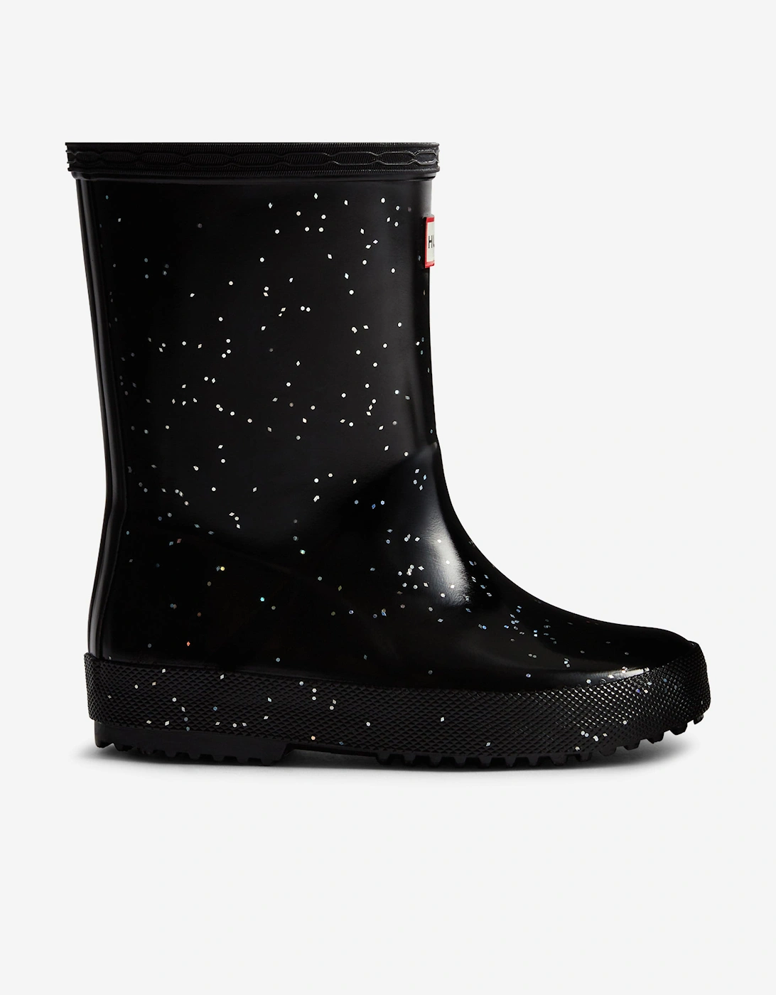 Hunter Girls Black 'S First Giant Glitter Wellington Boots In  Size 32 Kids
