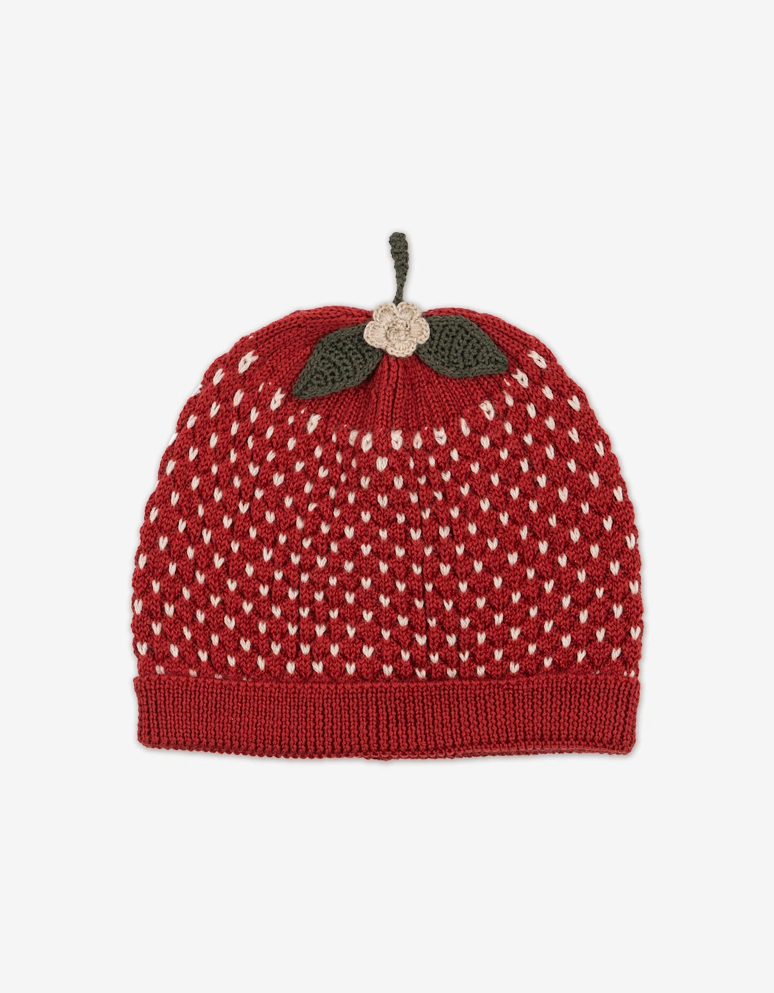 Konges Sløjd Girls Strawberry Beanie Hat in Red, 4 of 3