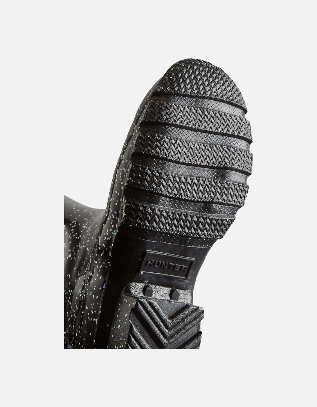 Girls Original Giant Glitter Wellington Boots in Black