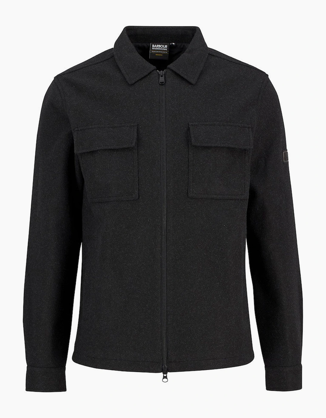 Men's Barbour International Walken Overshirt CH51 Charcoal - Black - Size: 38/Regular