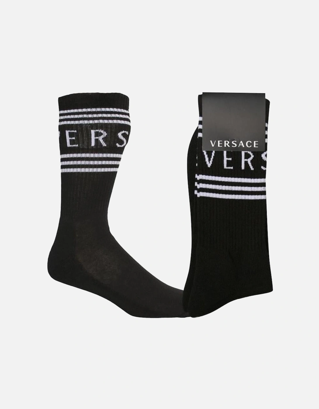 1990's Vintage Logo Sports Socks, Black/white, 4 of 3