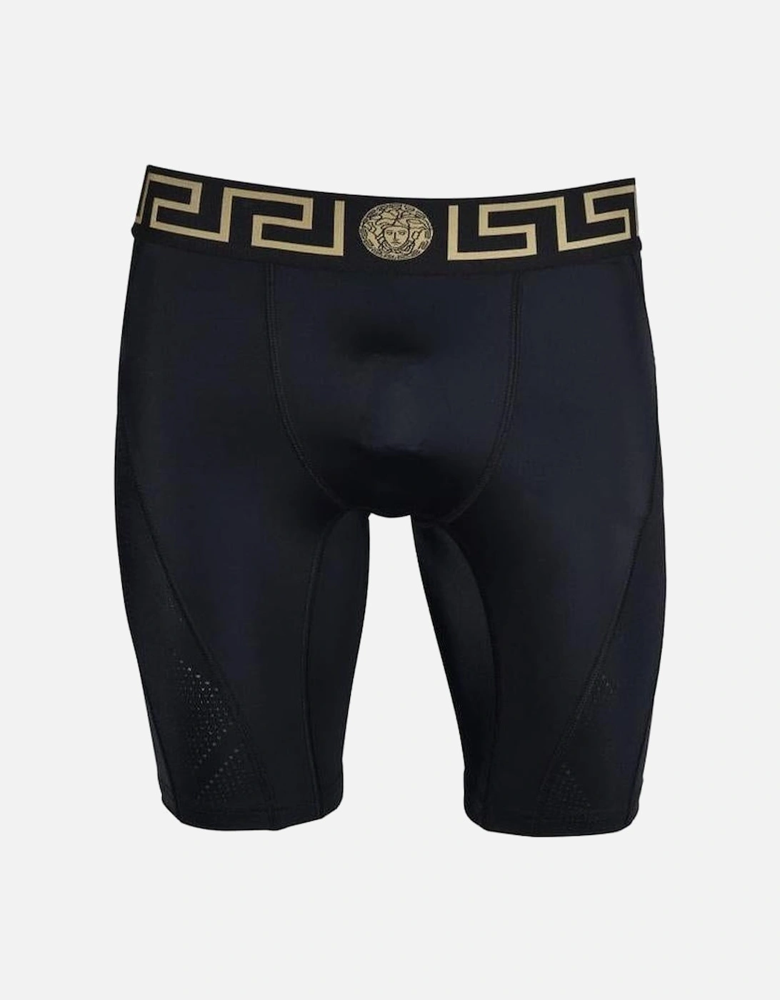 Versace Men's Iconic Greca Technical Gym Shorts, Black - Size: 38/39/32