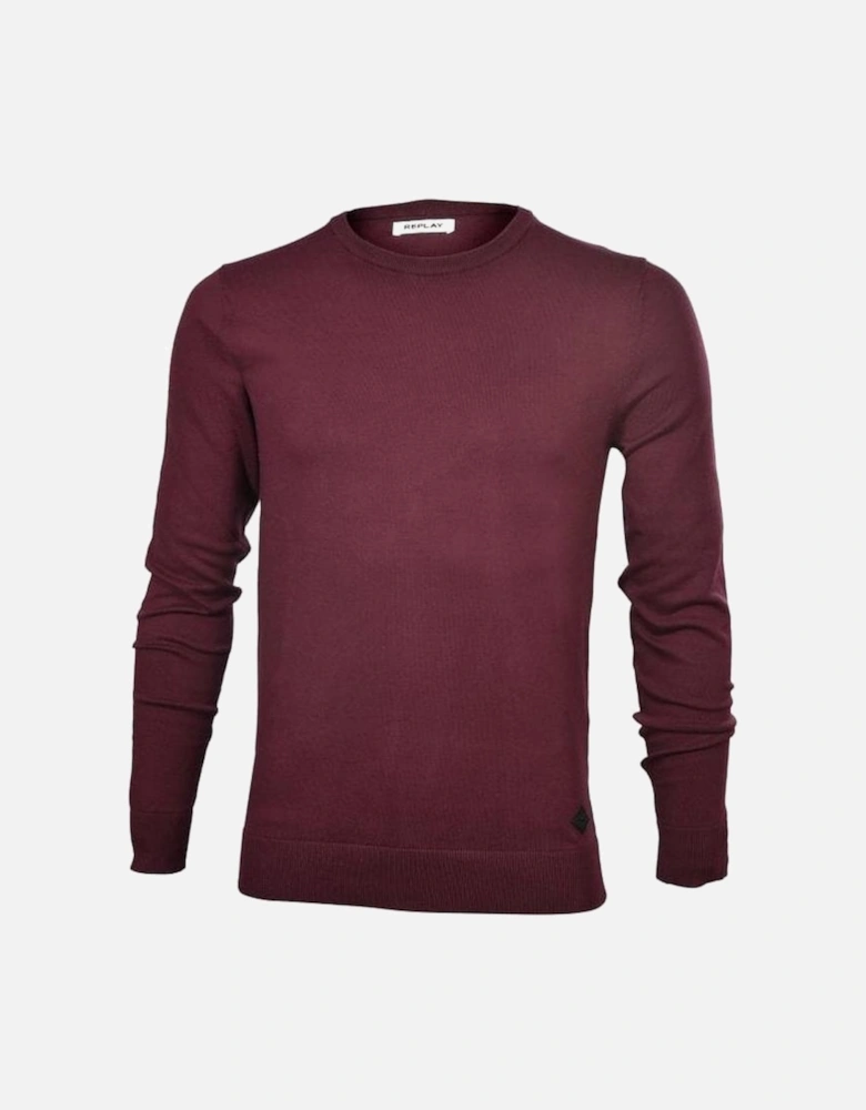 Hyperflex Cotton Crew-Neck Jumper, Burgundy