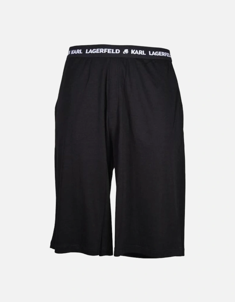 Lyocell Organic Cotton Logo Lounge Shorts, Black