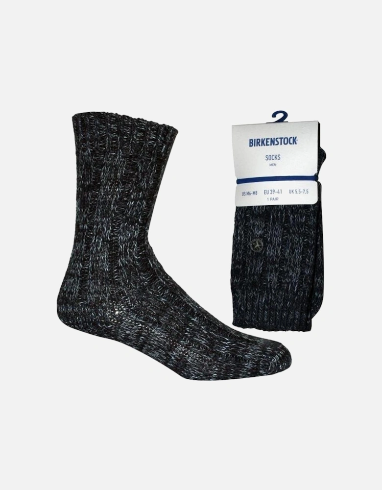 Cotton Twist Boot Socks, Denim Blue Melange