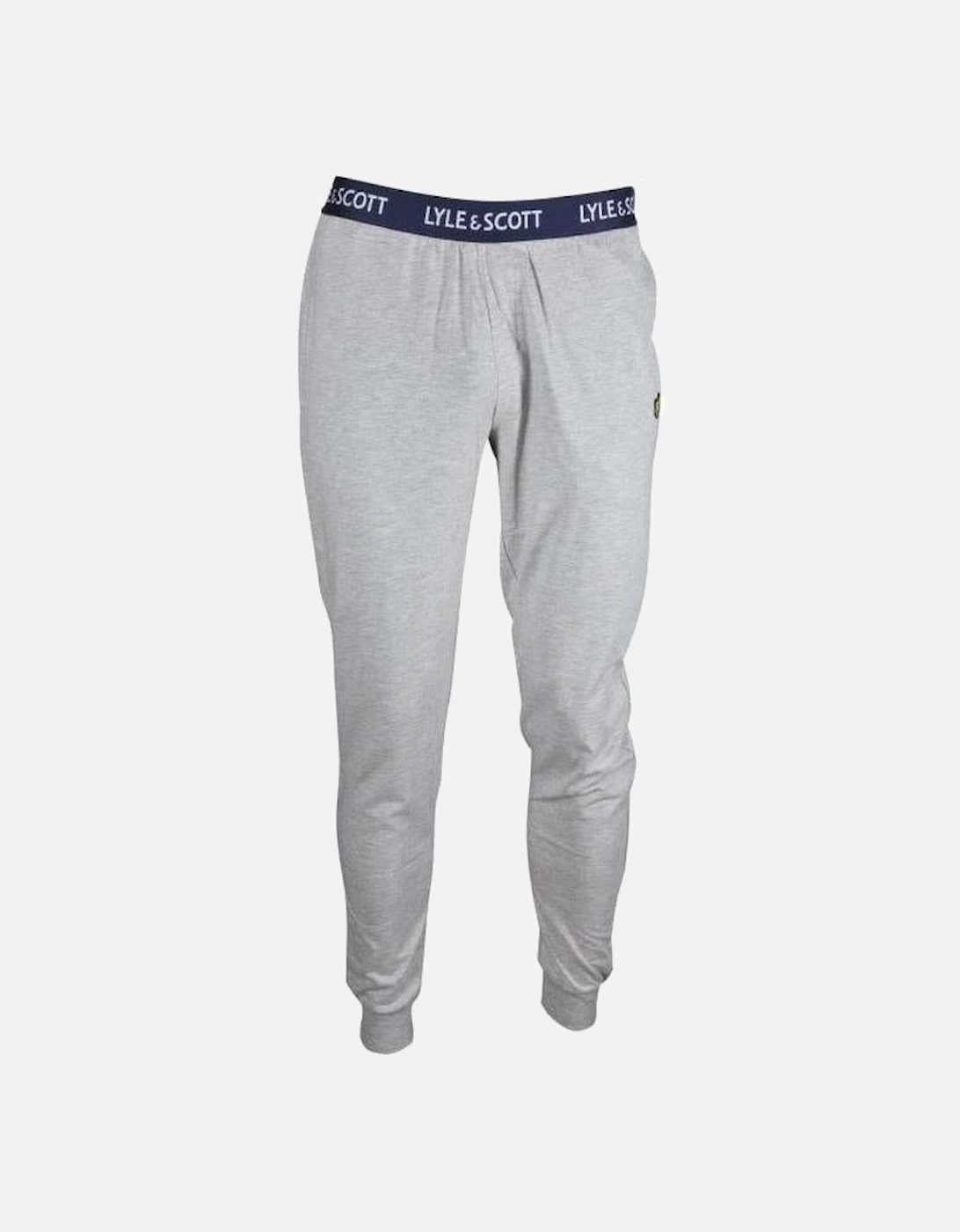 Single Jersey Cuffed Loungewear Jogging Bottoms, Light Grey Marl, 5 of 4