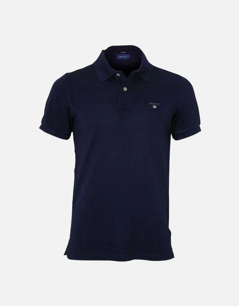 Solid Pique Polo Shirt, Evening Blue
