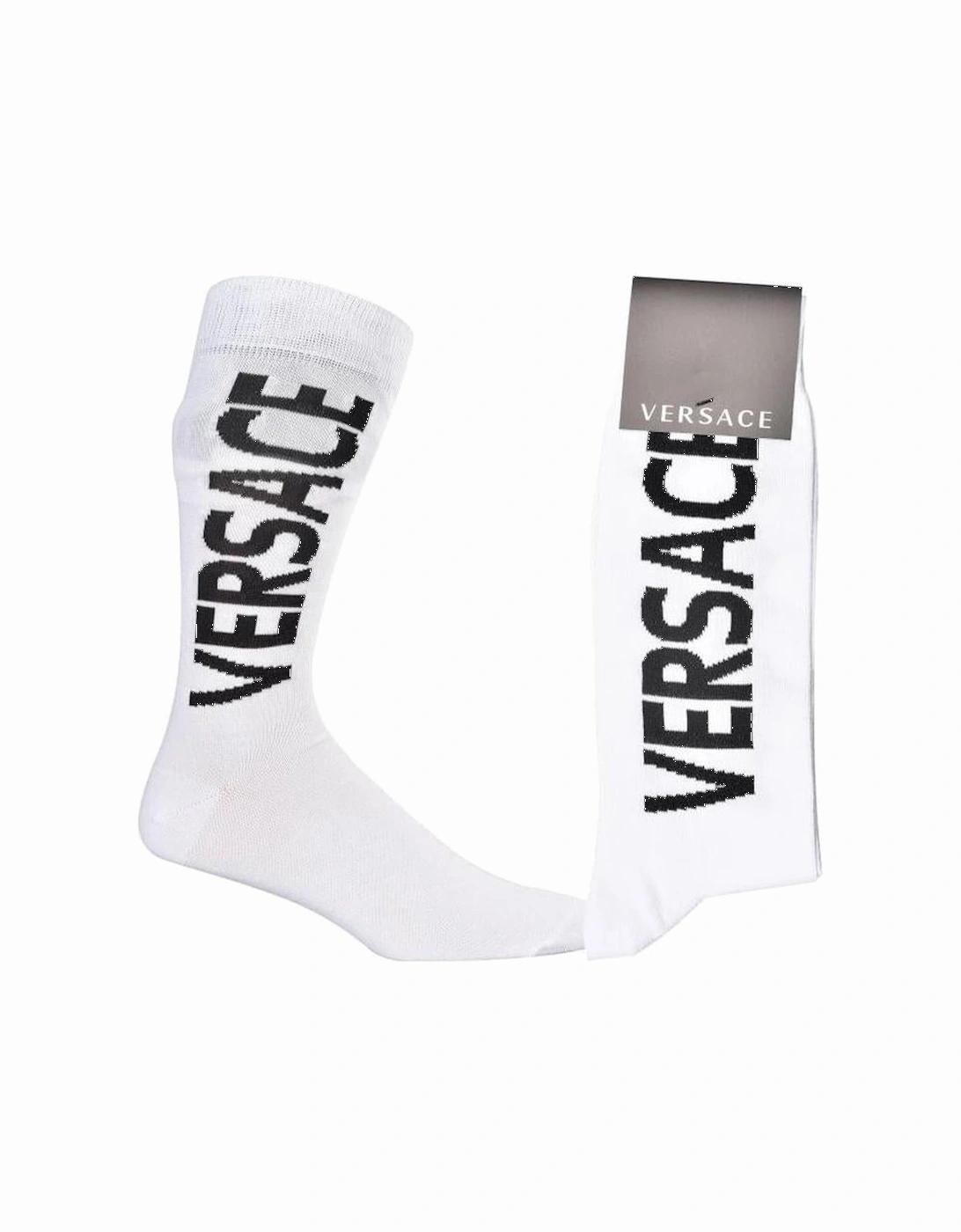 Script Logo Sports Socks, White/black, 4 of 3