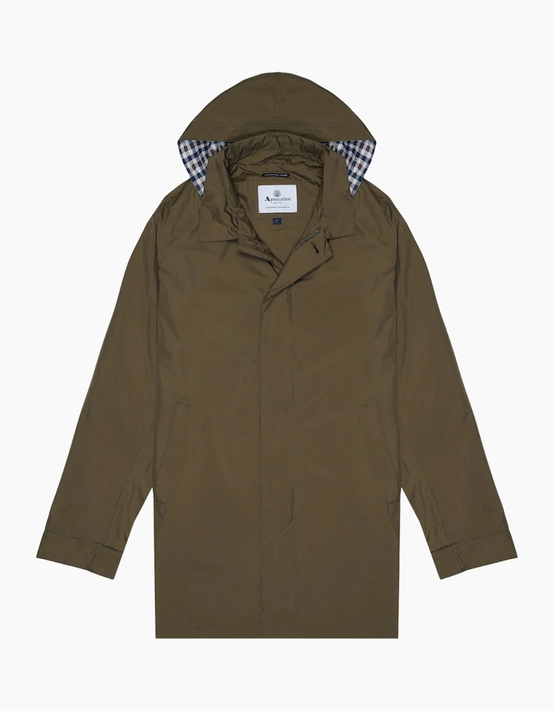 Aquascutum Men's Tan Active Rlg Packable Trench Army Green Jacket - Size: 38/Regular