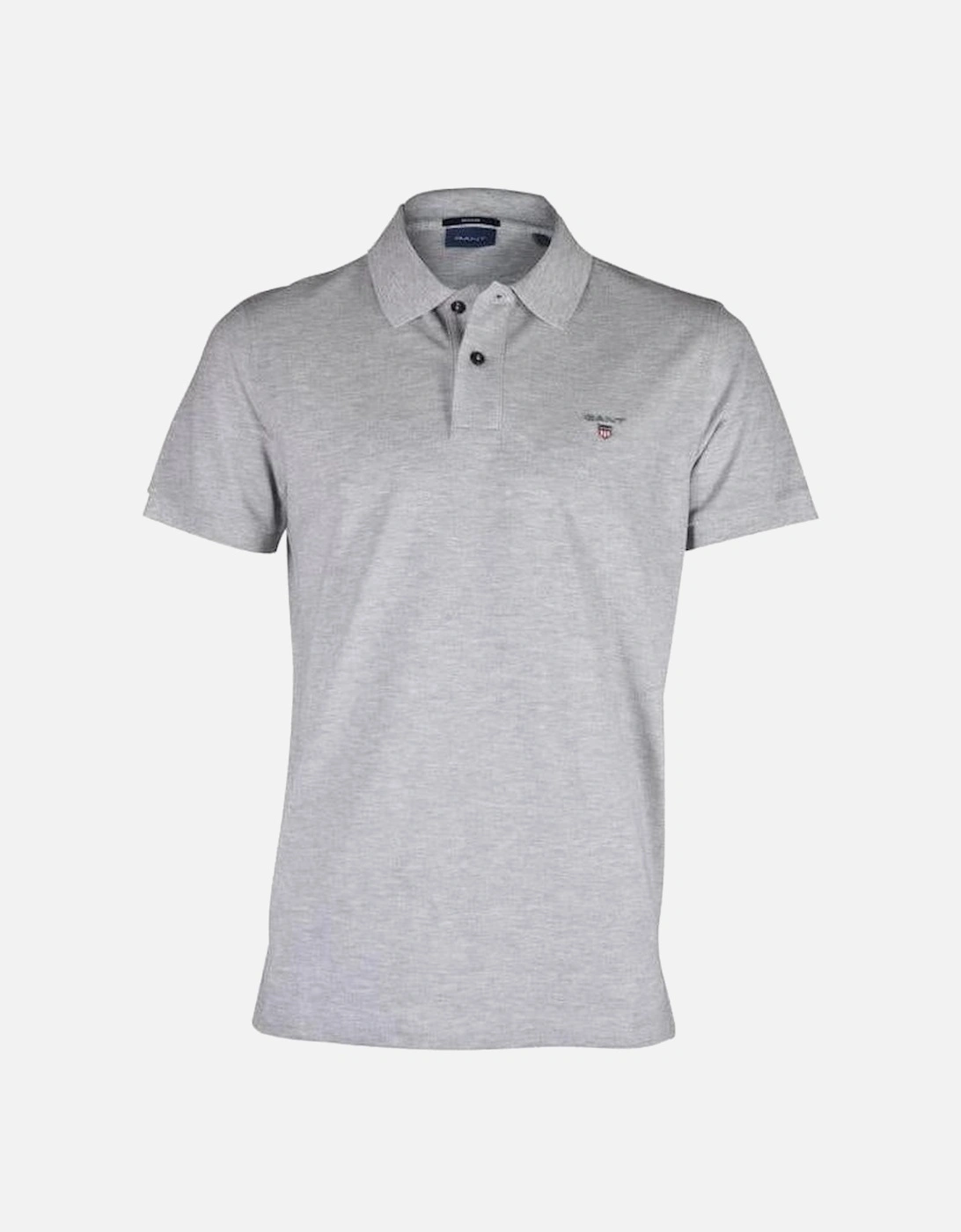 Solid Pique Polo Shirt, Grey Melange, 5 of 4
