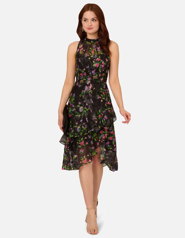 Printed Halter Midi Dress