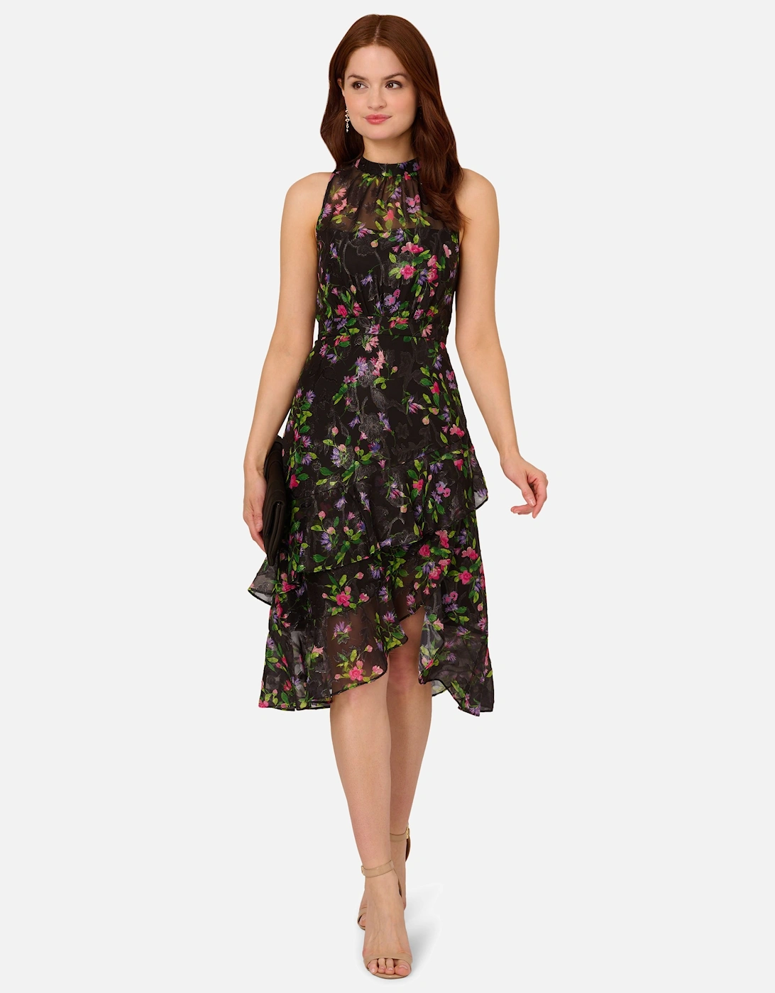 Printed Halter Midi Dress, 2 of 1