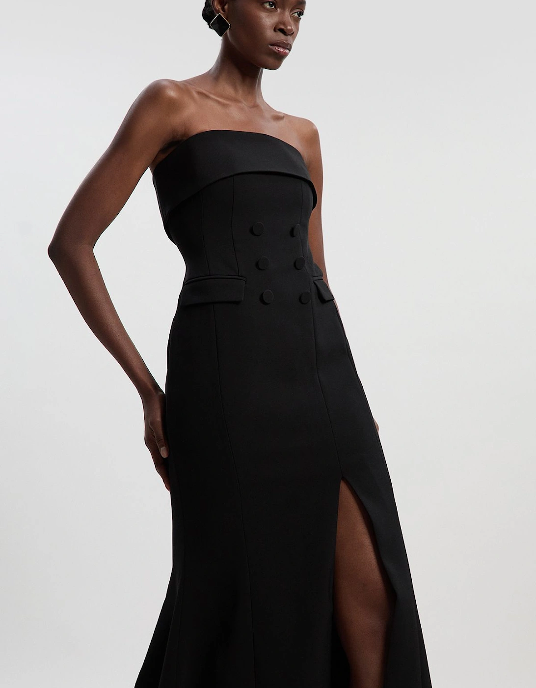 Polished Tailored Bandeau Tux Maxi Dress, 2 of 1