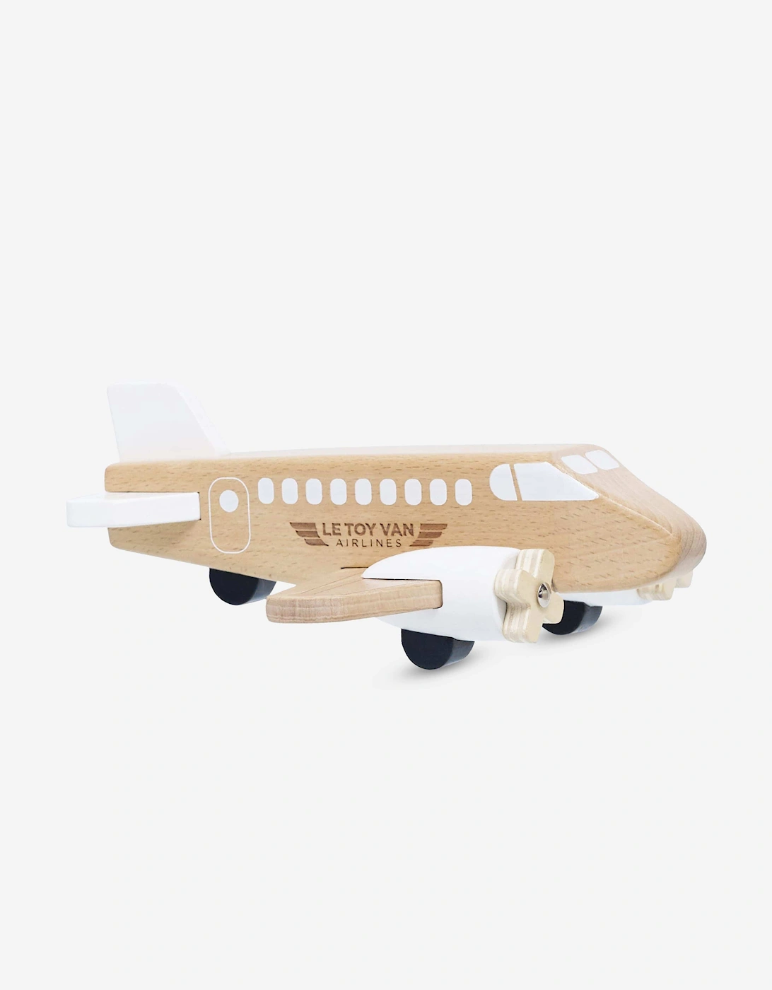 Le Toy Van Unisex Cream Wooden Toy Plane (W:21.3 X D:21 X H:7cm) - Size: One Size, Kids