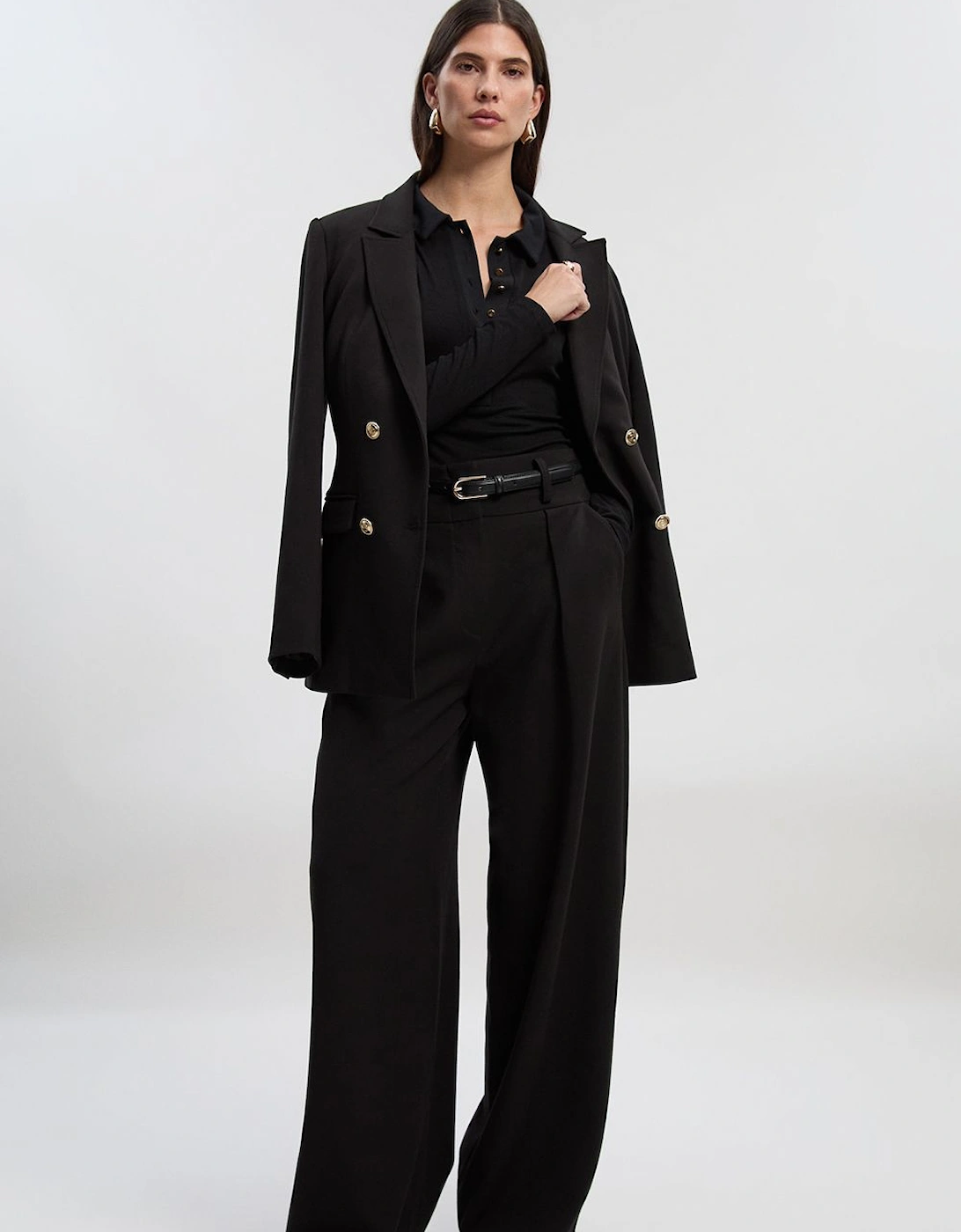 Tall Compact Stretch Essential Tailored Wide Leg Trouser, 2 of 1