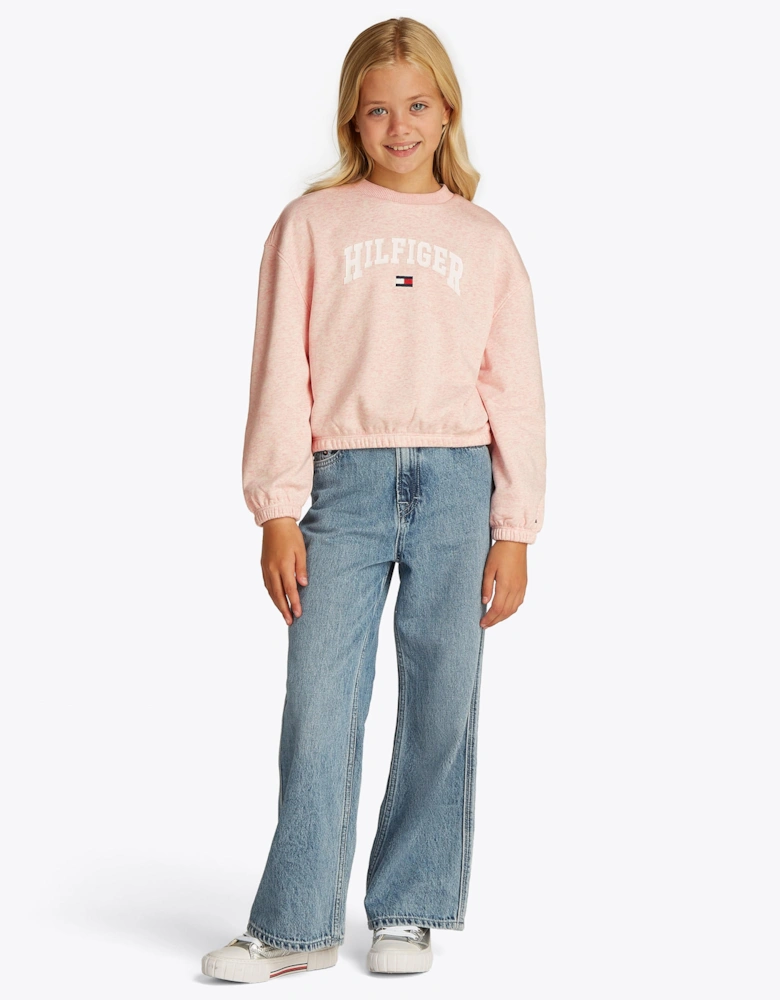 Girls Varsity Sweatshirt in Pink