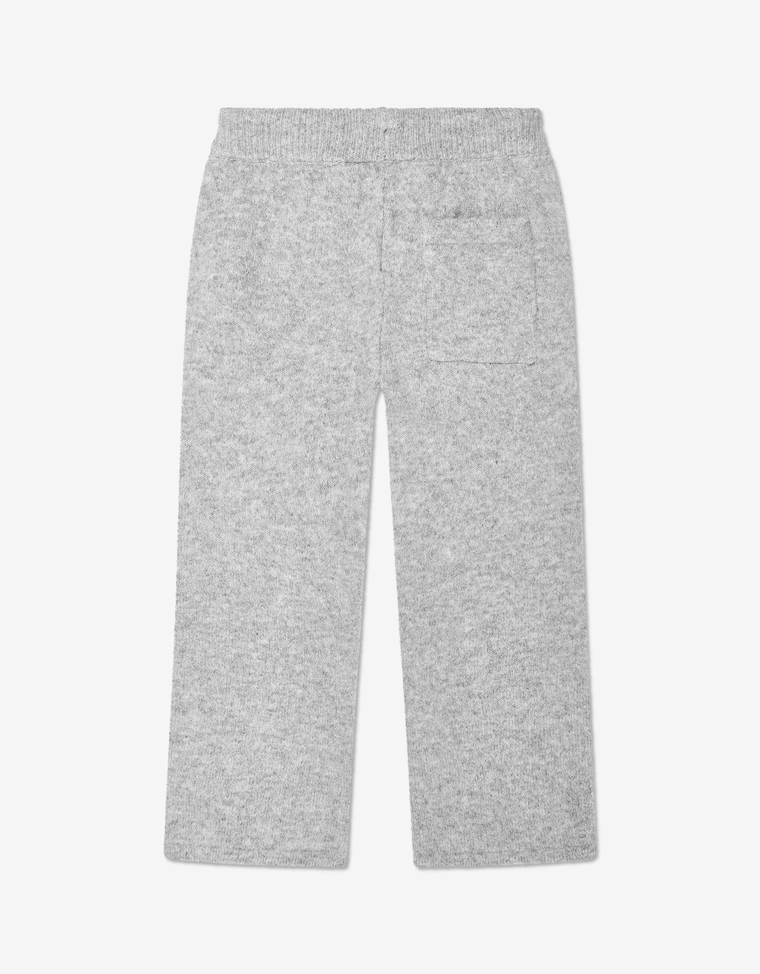 Kids Fluffy Knit Emblem Joggers in Grey