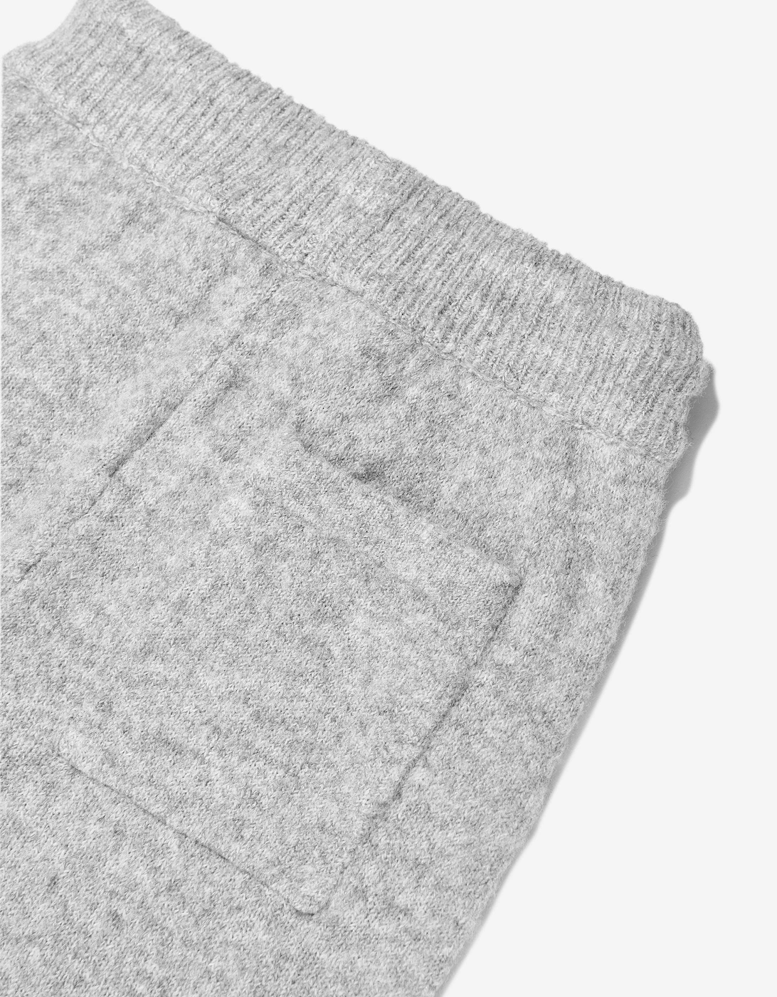 Kids Fluffy Knit Emblem Joggers in Grey