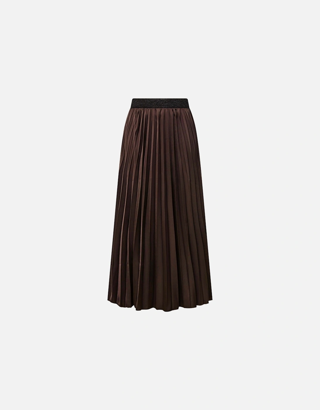 Brown Pleated Maxi Skirt