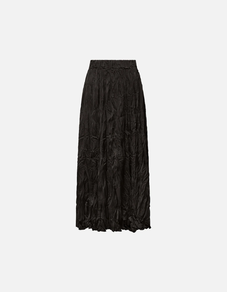 Black Crinkled Maxi Skirt