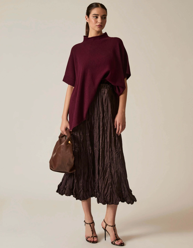 Brown Crinkled Maxi Skirt
