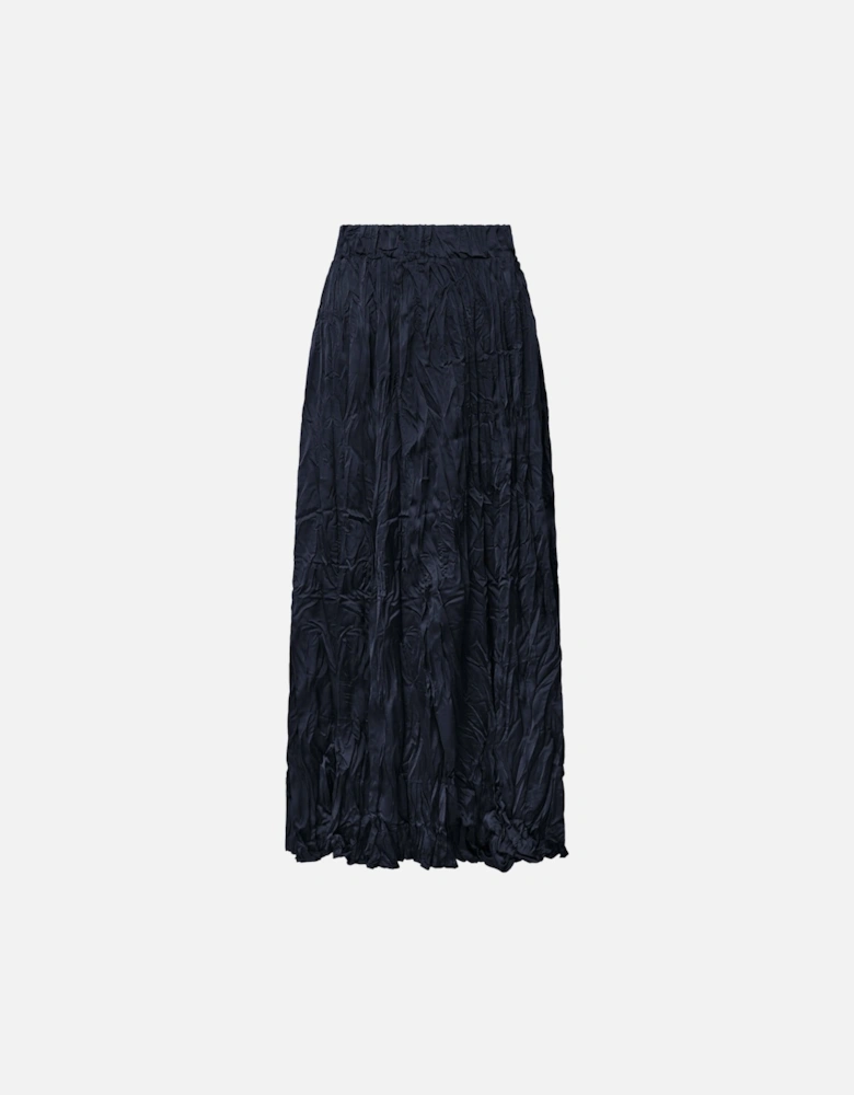 Navy Crinkled Maxi Skirt