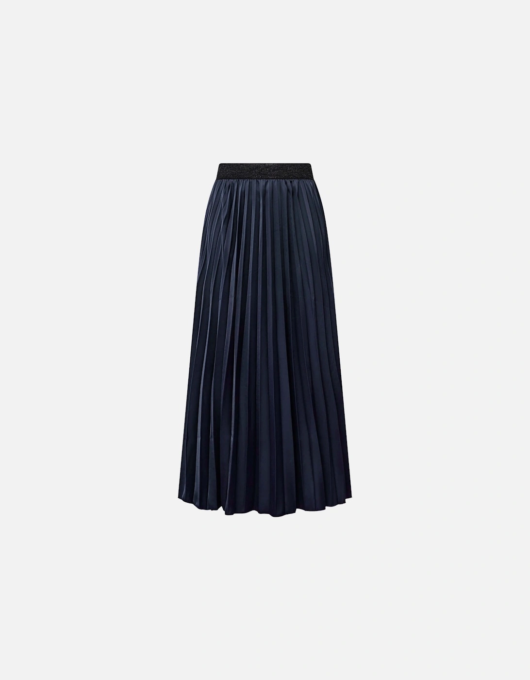 Navy Pleated Maxi Skirt