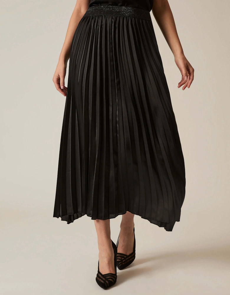Black Pleated Maxi Skirt