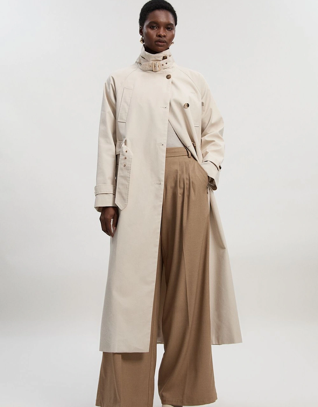 Funnel Neck Trench Coat, 2 of 1