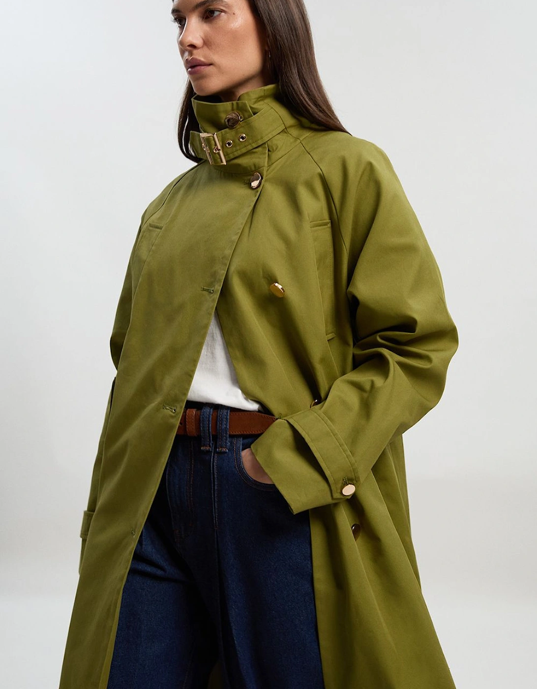 Funnel Neck Trench Coat, 2 of 1