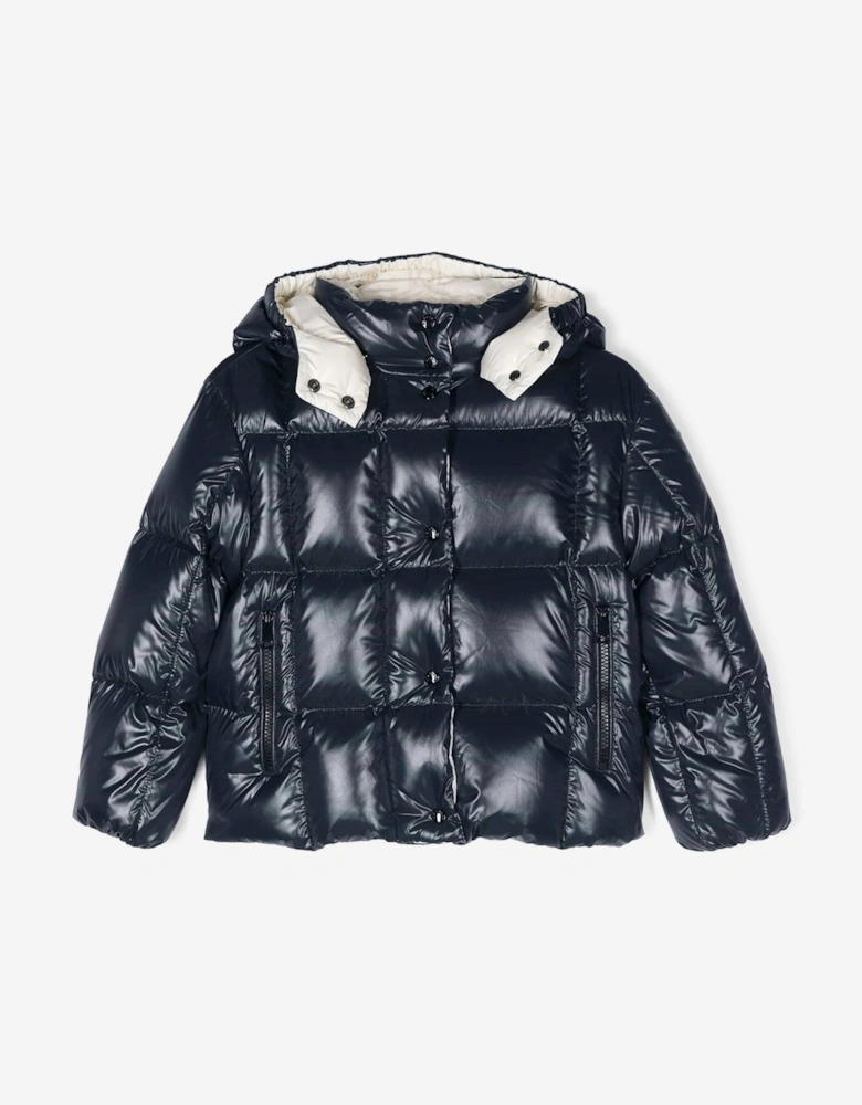 Enfant Girls Down Padded Parana Jacket in Navy