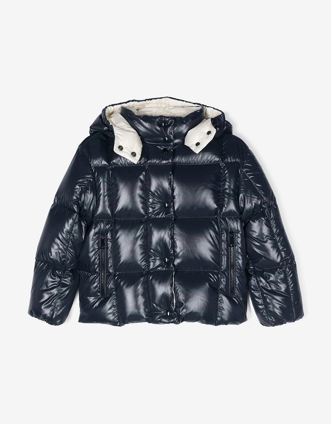 Moncler Girls Multi  Enfant Down Padded Parana Jacket  Navy - Size 6 Years Kids