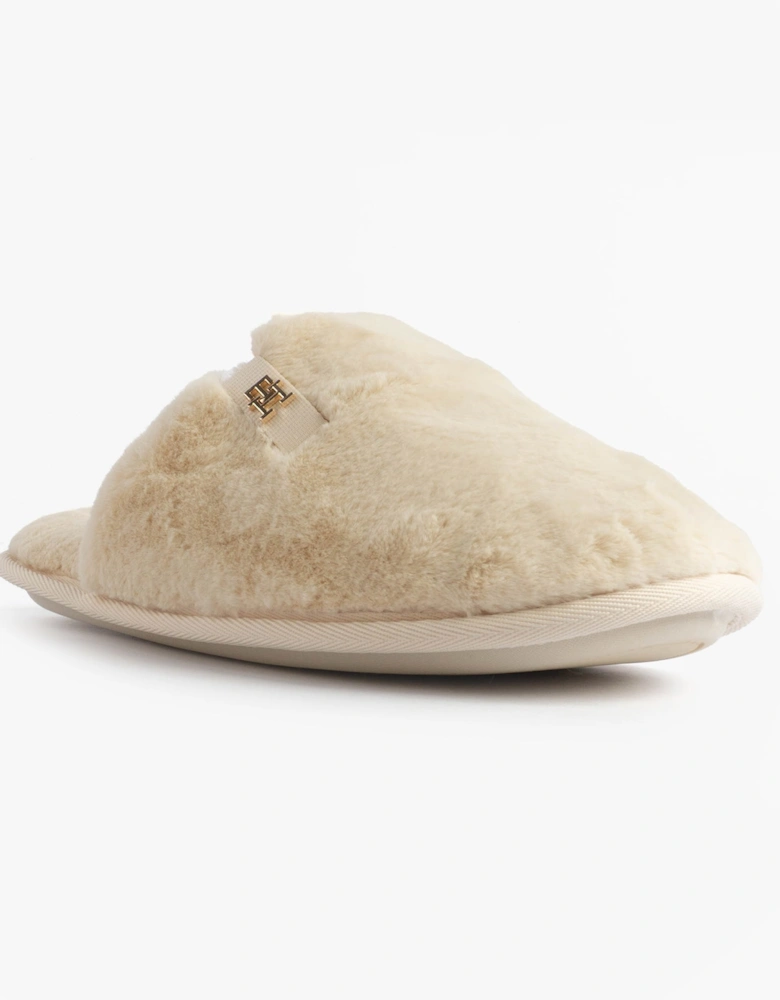 TH FAUX FUR HOUSE SH Womens Slippers Ancient White