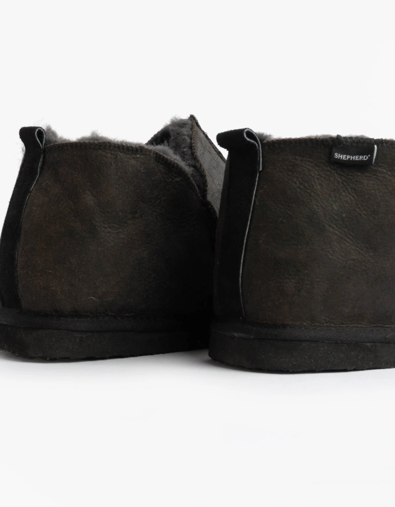 ANTON Mens Slippers Matt Black