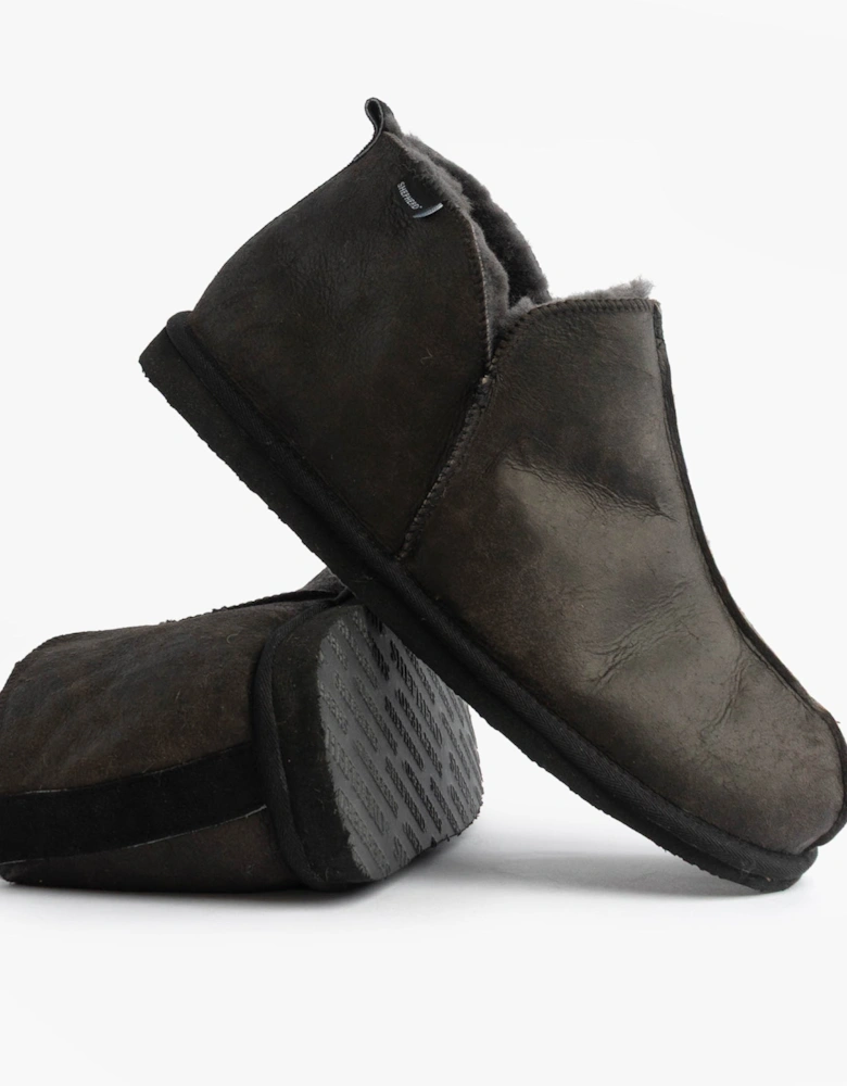 ANTON Mens Slippers Matt Black