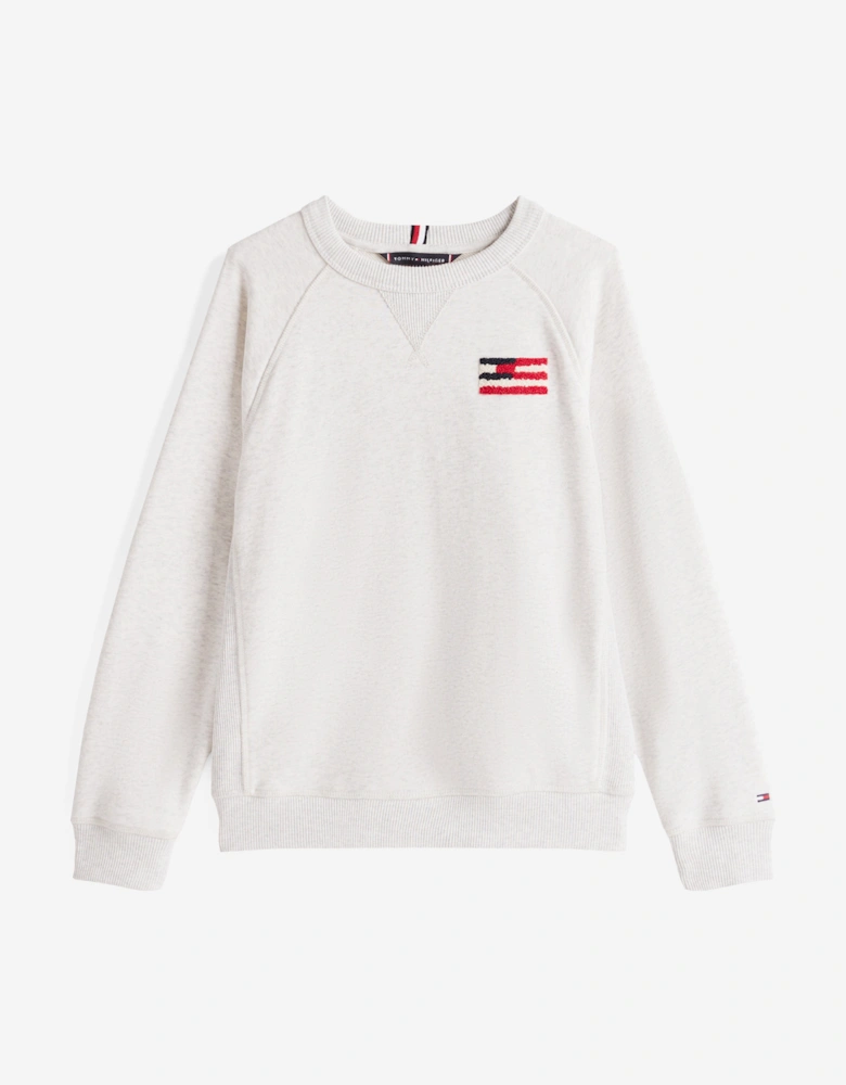 Boys Hilfiger Flag Relaxed Sweatshirt in Grey