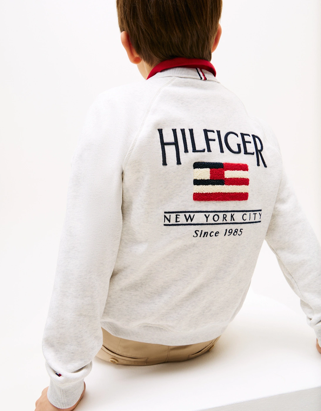 Boys Hilfiger Flag Relaxed Sweatshirt in Grey
