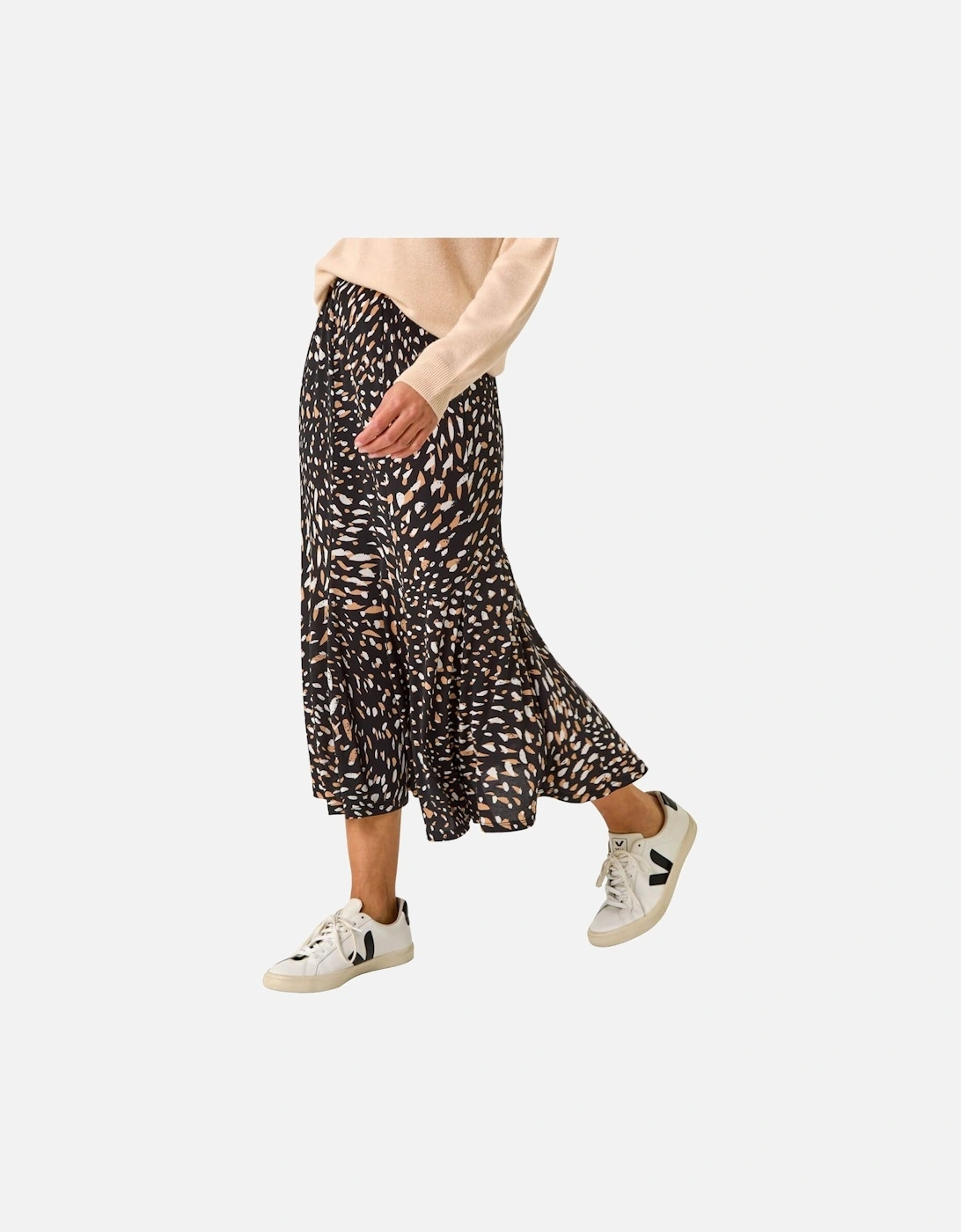 Speckled Print Asymmetric A-Line Skirt, 2 of 1