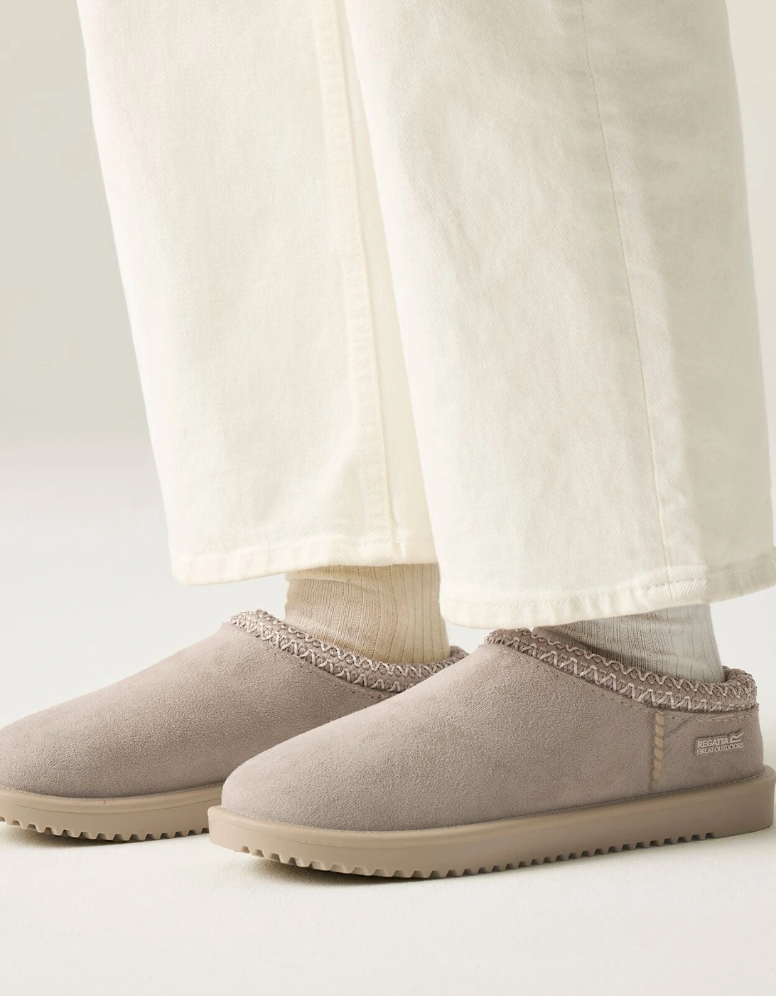 Womens Risley Fur Lined Waterproof Flat Mules, 2 of 1