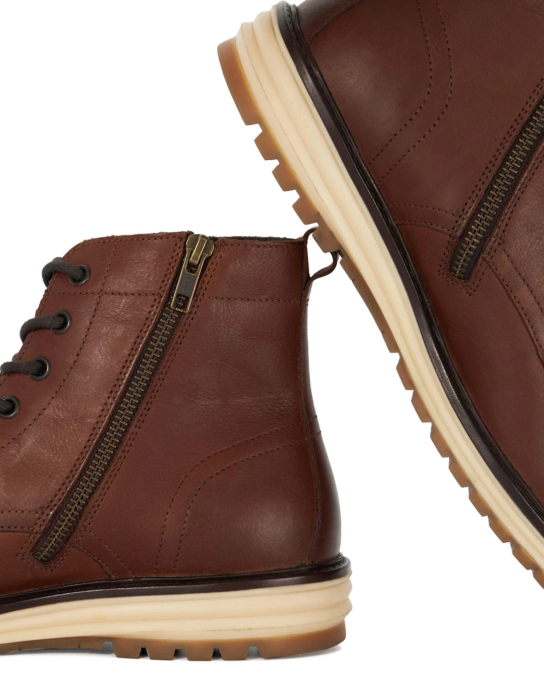 Coburn Boots - Coburn Leather Wedge Lace Up Boots