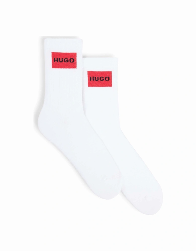 2 Pack of Logo Label Quarter Length Socks