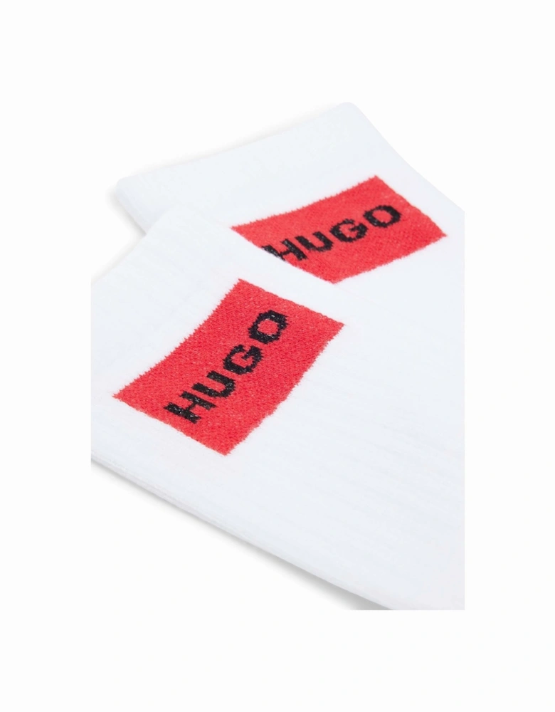 2 Pack of Logo Label Quarter Length Socks