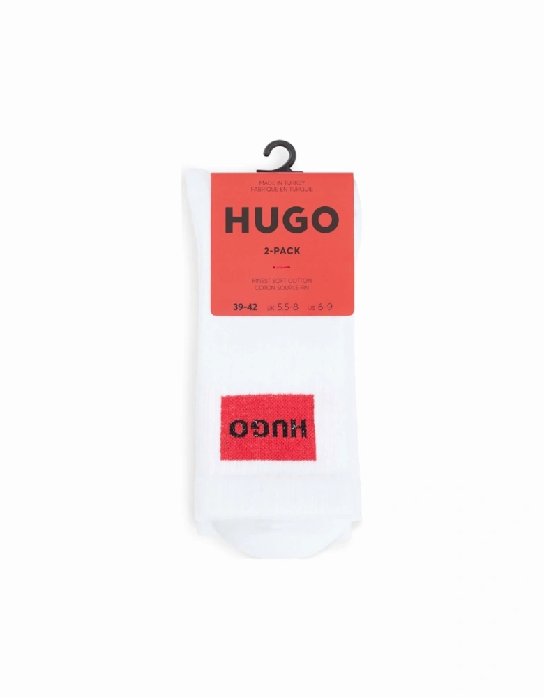 2 Pack of Logo Label Quarter Length Socks