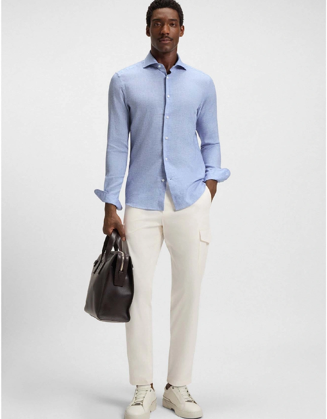 L-Hays Slim Fit Linen Shirt