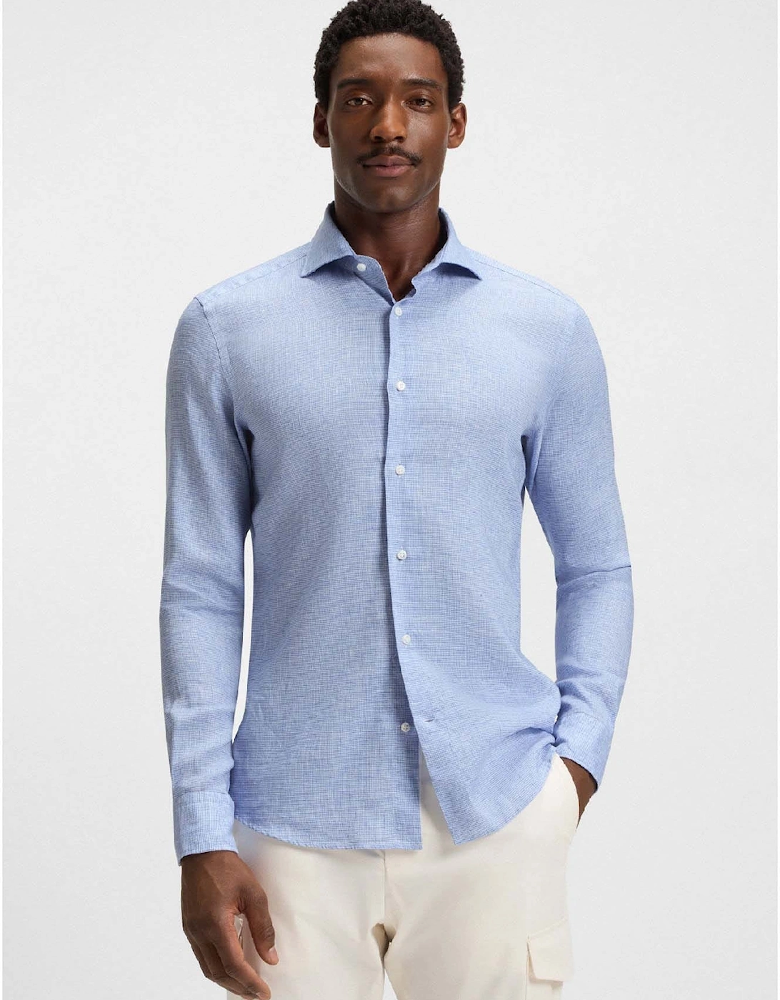 L-Hays Slim Fit Linen Shirt