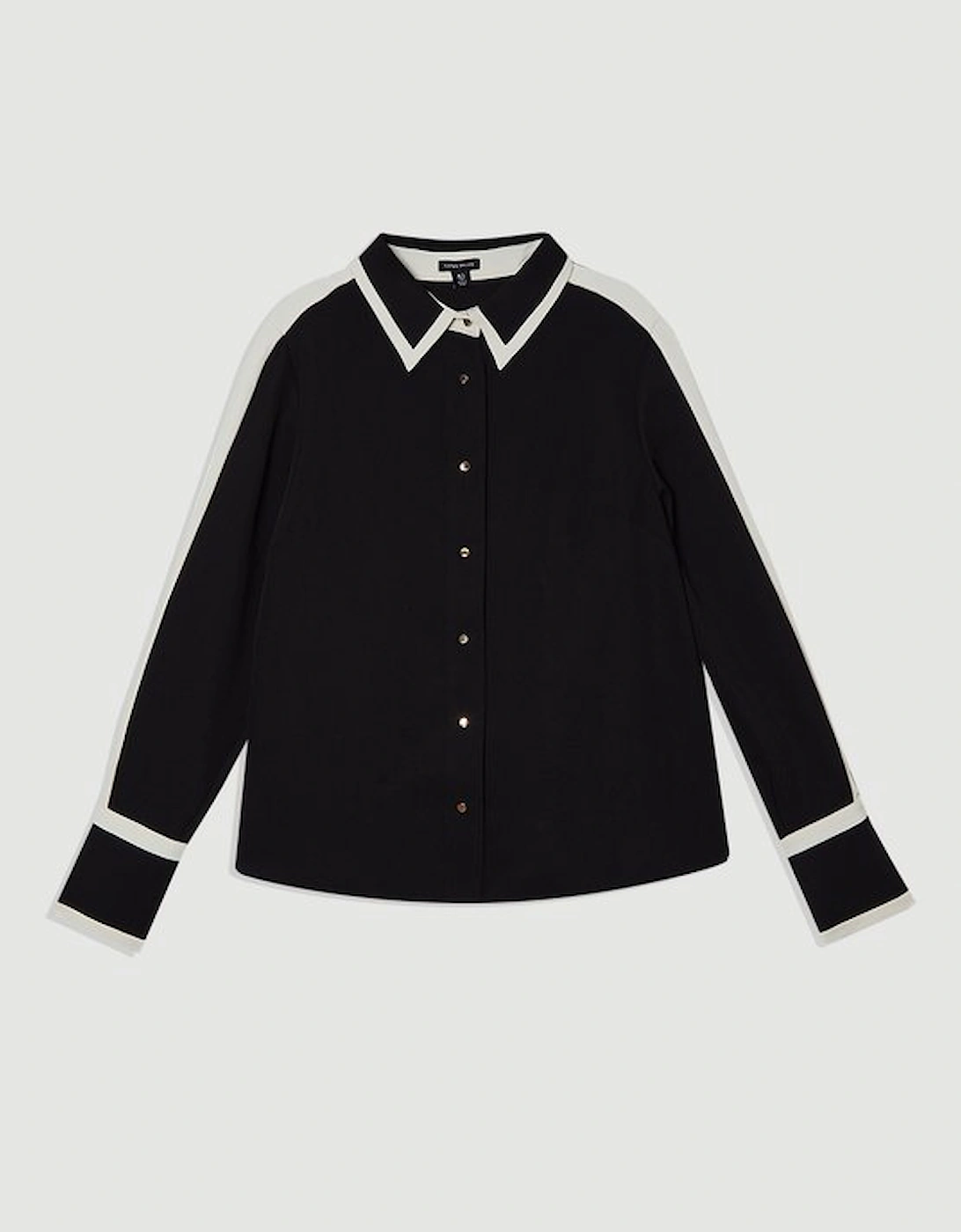 Plus Size Colour block Twill Woven Shirt